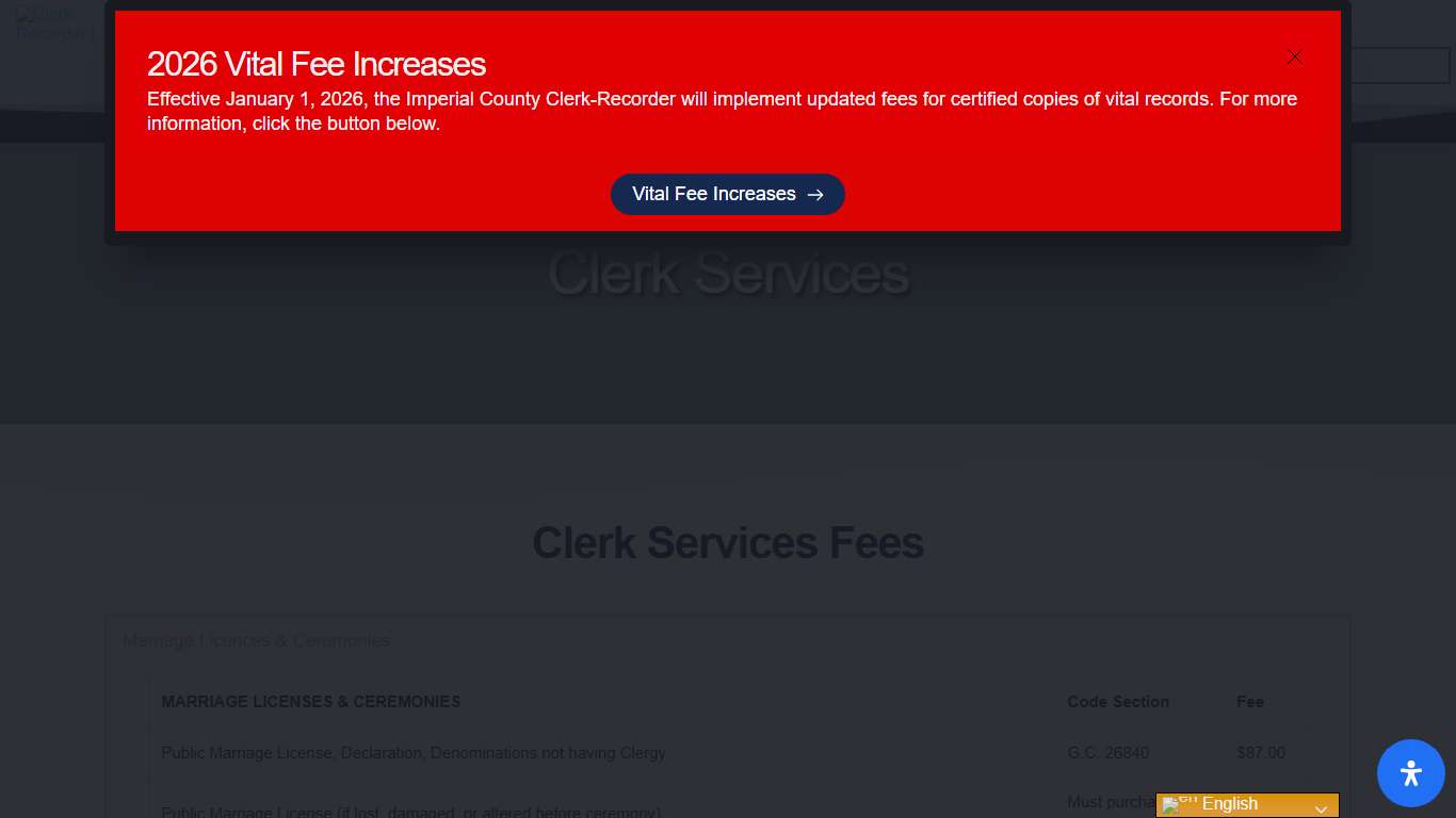 Clerk Services – County Clerk-Recorder Department